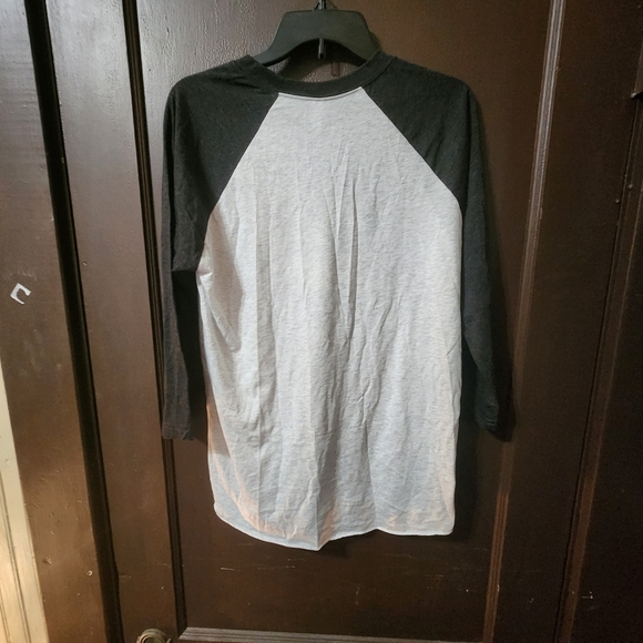 Next Level Apparel black gray long sleeve jersey M - Picture 2 of 2